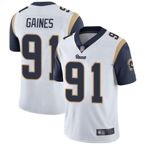 Los Angeles Rams Limited White Men Greg Gaines Road Jersey NFL Football #91 Vapor Untouchable->los angeles rams->NFL Jersey